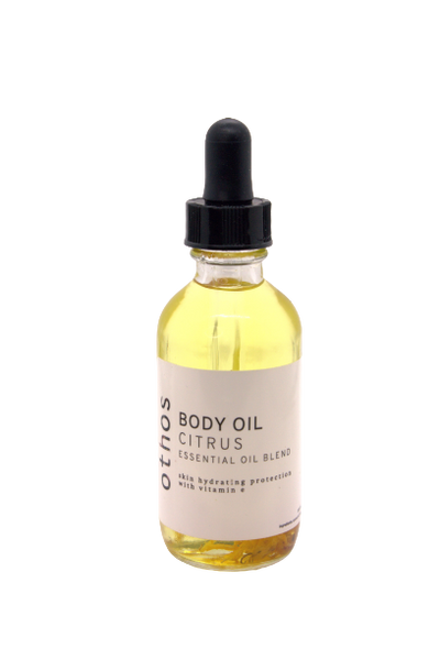 Single citrus body oil bottle.